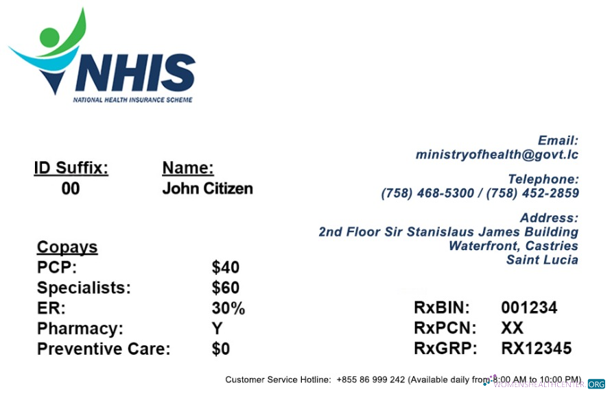 Download Saint Lucia health insurance card Photoshop template